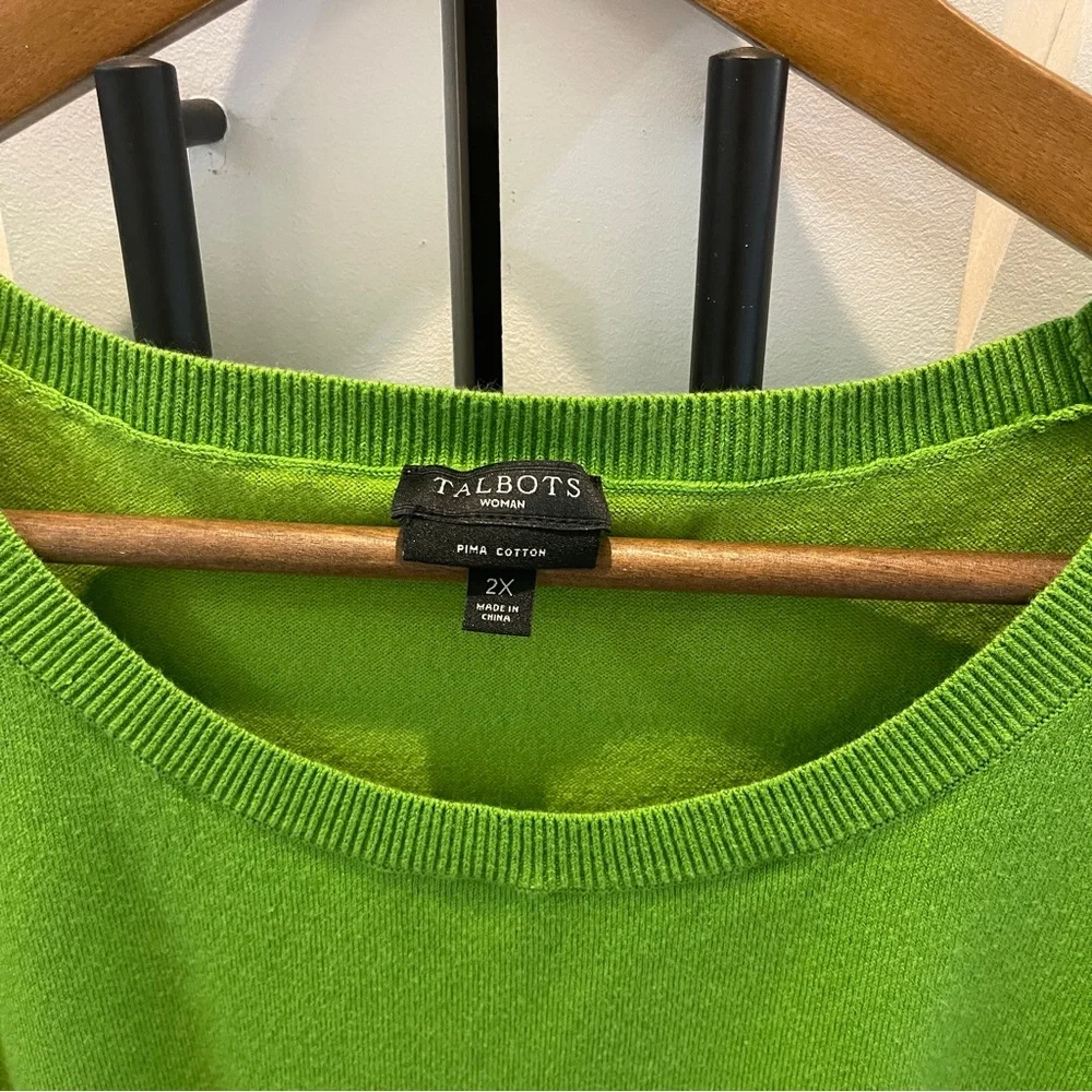 Talbots Kelly Green Sweater Sleeveless Top size 2X - Picture 4 of 4